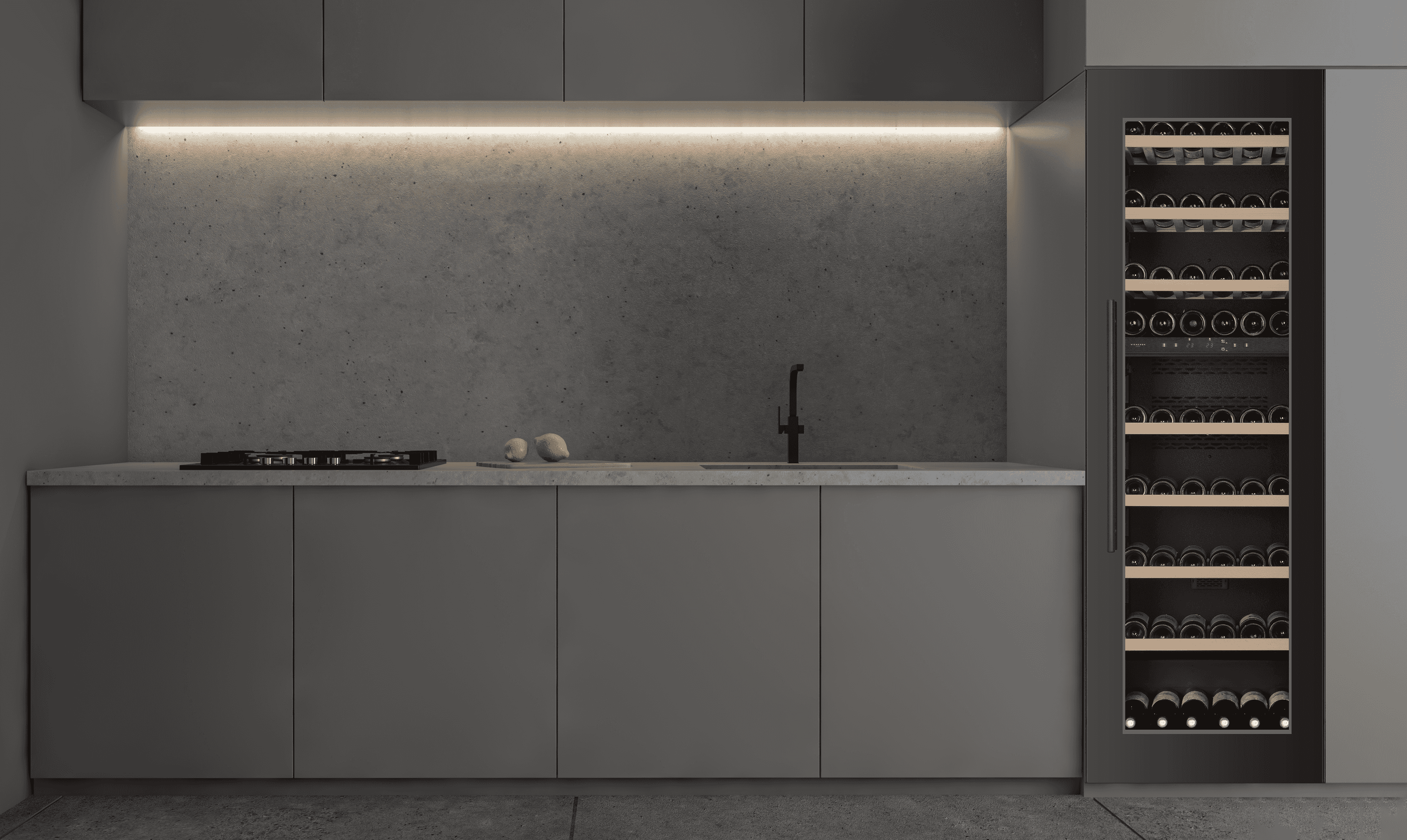 Kitchen Built-in 180, Dubbelzon, Svart