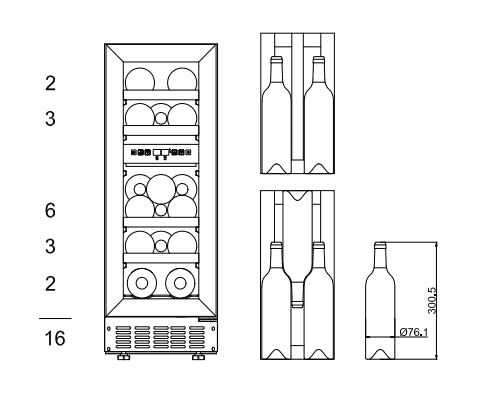 mQuvée vinkyl, WineCave 700 30D, svart