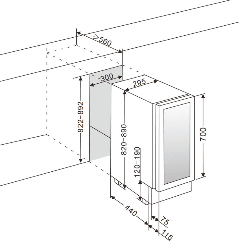 mQuvée vinkyl, WineCave 700 30D, svart