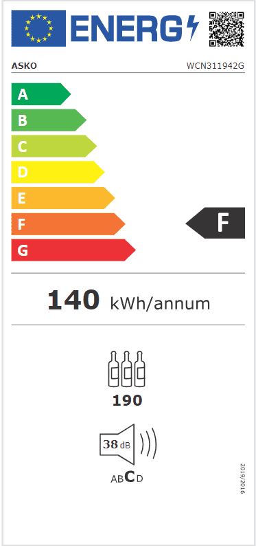 Asko, Vinlagringskåp WCN311942G