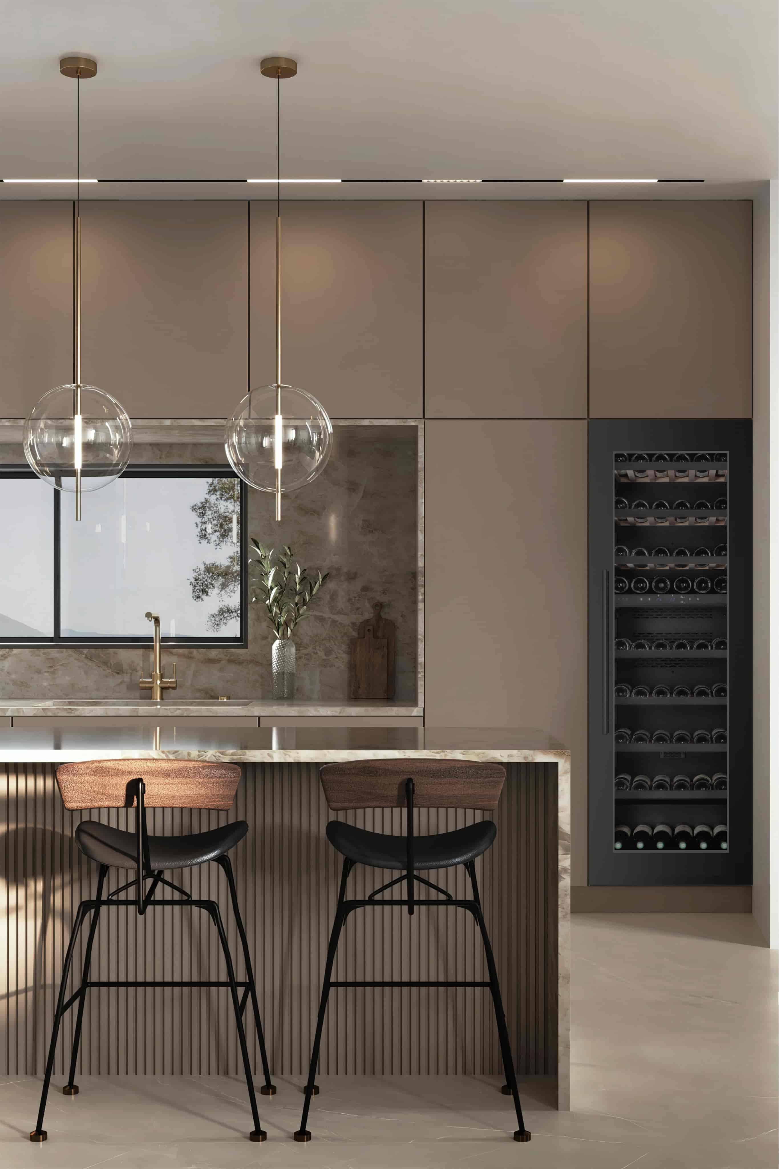 Kitchen Built-in 180, Dubbelzon, Svart