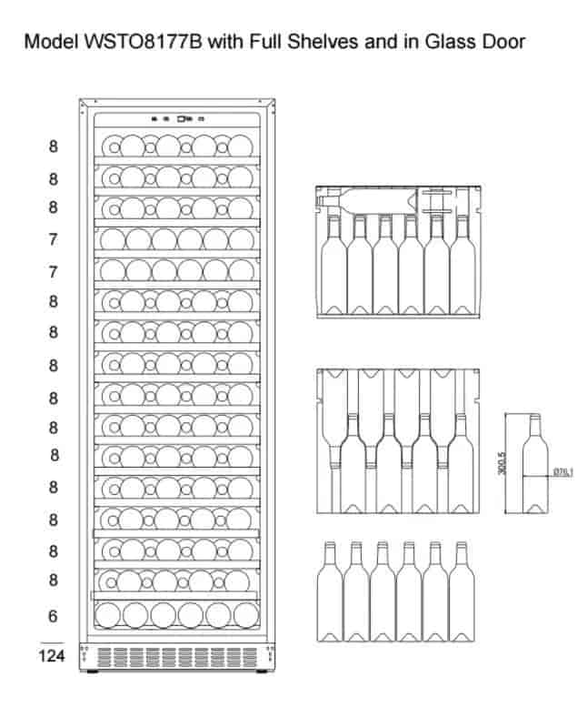 mQuvée vinlagringsskåp - WineStore 177 - 15 hyllplan