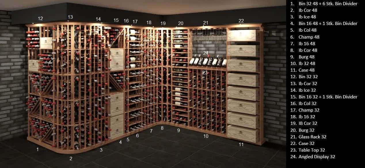 Burgundy 32 - 8 Shelves